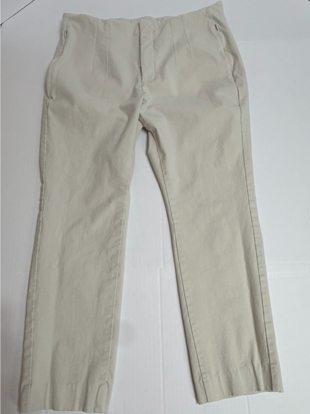 Old Navy Pixie Pants Women’s 16 Cream Extra High Rise Skinny Ankle Stretch